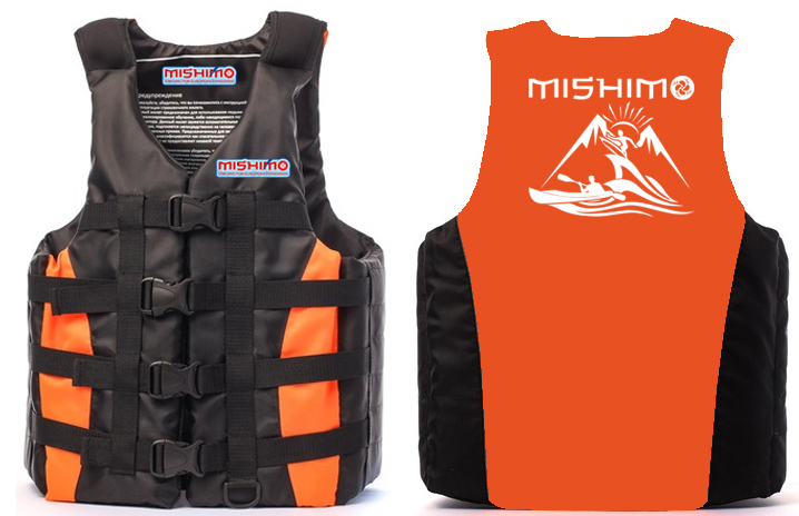 Жилет спасательный MISHIMO PRO Премиум качества  Черно-оранжевый  р.S