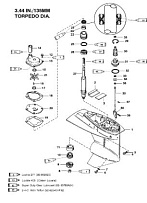 Корпус редуктора (приводной вал) (2.00: 1 передаточное число) 2-х тактного ПЛМ MERCURY 40 M Серийный номер от 9854537 до 0P016999