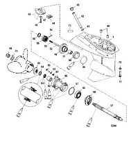 Корпус редуктора (карданный вал) (2.00: 1 передаточное число) 2-х тактного ПЛМ MERCURY 40 M Серийный номер от 1B000001 и выше
