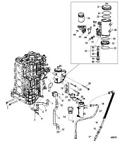 Блок цилиндров / масляный радиатор-GEN II 4-Х ТАКТНОГО ПЛМ MERCURY 135 Серийный номер от 0P514869 и выше