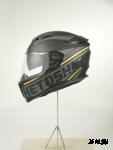 Шлем интеграл HETOSHI FF938 double visor Цв.Черно-серо-золотой Матовый р.XXL