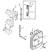 Пластина аттенюатора 2-Х ТАКТНОГО ПЛМ MERCURY 60 Серийный номер от 9683055 до 9885344